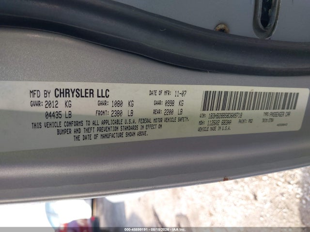 45899191 :رقم المزاد ، 1B3HB28B58D609718 vin ، 2008 Dodge Caliber Se مزاد بيع