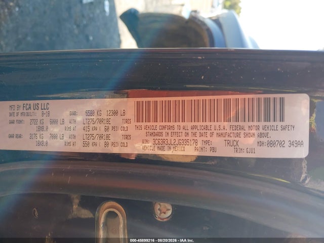 Продажа на аукционе авто 2018 Ram 3500 Laramie  4x4 8' Box, vin: 3C63R3JL2JG335178, номер лота: 45899216