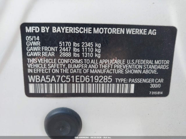 WBA5A7C51ED619285 BMW 528i Xdrive