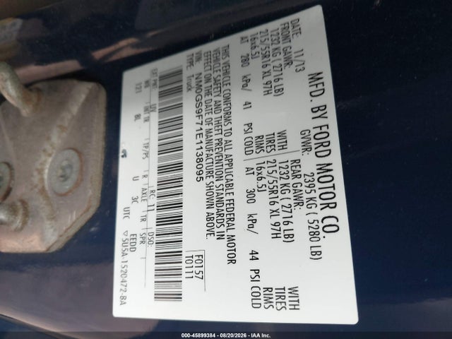 Aukcja sprzedaży 2014 Ford Transit Connect Xlt, vin: NM0GS9F71E1138095, numer aukcji: 45899384