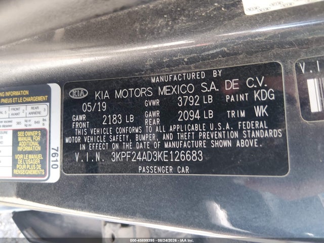 3KPF24AD3KE126683 KIA Forte Lxs