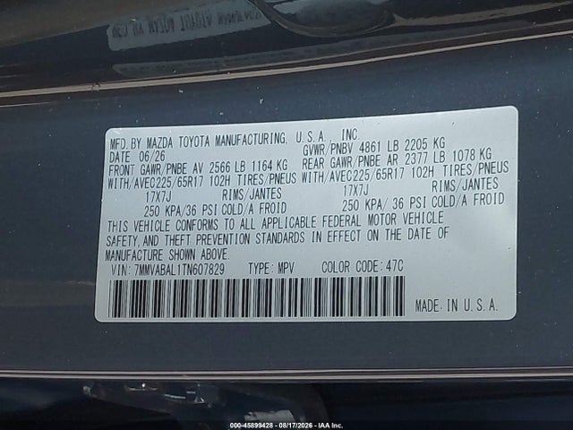 Продажа на аукционе авто 2026 Mazda Cx-50 2.5 S Select, vin: 7MMVABAL1TN607829, номер лота: 45899428