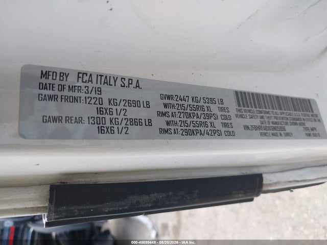 Aukcja sprzedaży 2019 Ram Promaster City Tradesman, vin: ZFBHRFABXK6N05896, numer aukcji: 45899449