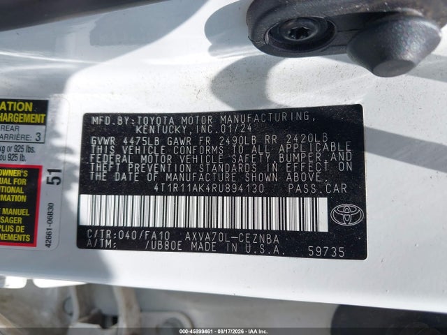 Toyota CAMRY LE 2024 4T1R11AK4RU894130 Image 9