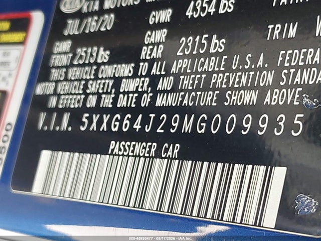 KIA K5 Gt-line 2021 5XXG64J29MG009935 Image 9