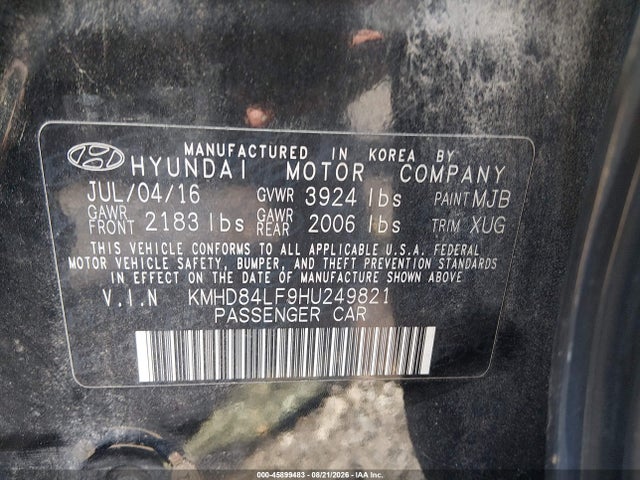 Продажа на аукционе авто 2017 Hyundai Elantra Value Edition, vin: KMHD84LF9HU249821, номер лота: 45899483