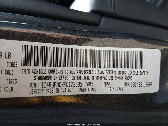 Продаж на аукціоні авто 2015 Jeep Grand Cherokee Laredo, vin: 1C4RJFAGXFC173535, номер лоту: 45899529
