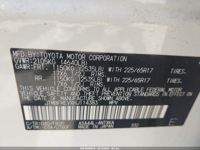 Toyota RAV4 LE 2017 JTMBFREVXHJ114383 Image 9