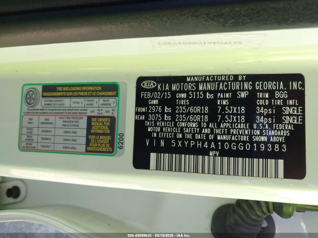 KIA Sorento 2.0t Ex 2016 5XYPH4A10GG019383 Image 9
