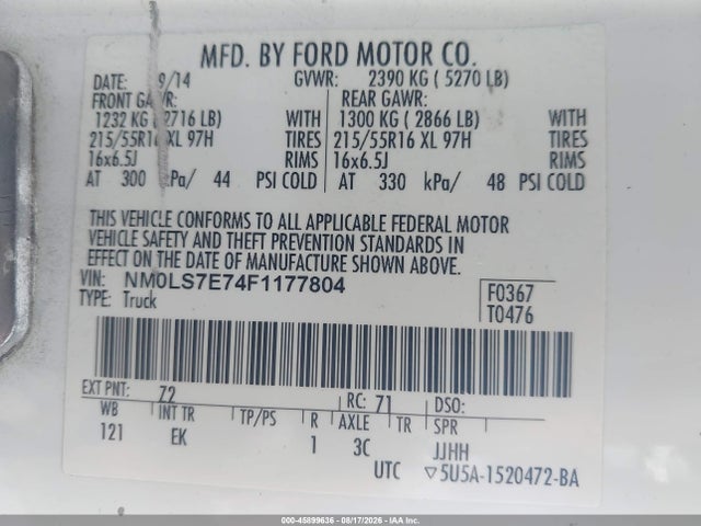 Ford Transit Connect Xl 2015 NM0LS7E74F1177804 Image 9