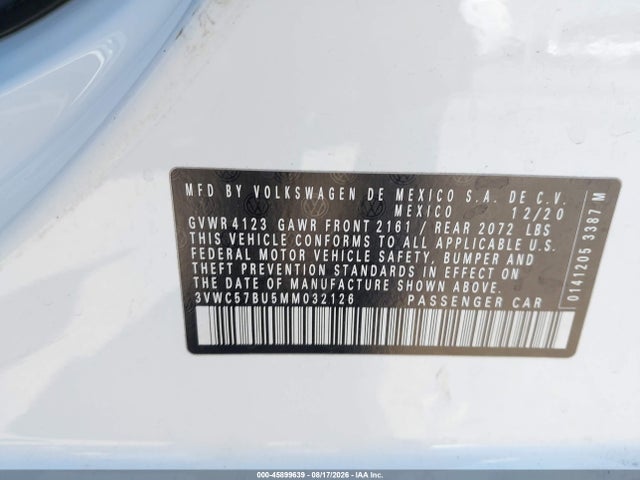3VWC57BU5MM032126 Volkswagen Jetta 1.4t R-line/1.4t S/1.4t Se