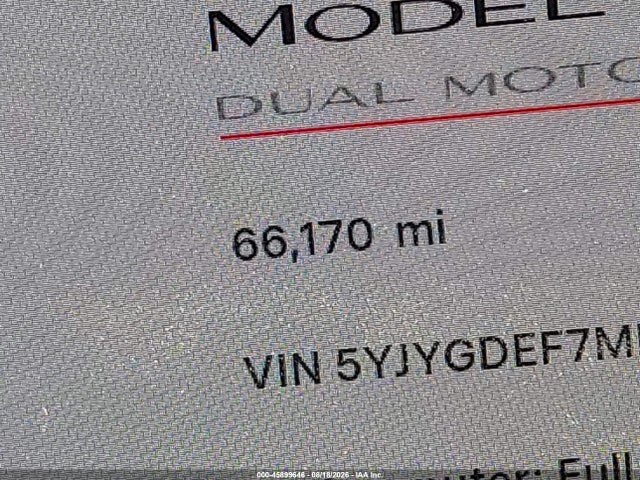 Aukcja sprzedaży 2021 Tesla Model Y Performance Dual Motor All-wheel Drive, vin: 5YJYGDEF7MF092007, numer aukcji: 45899646