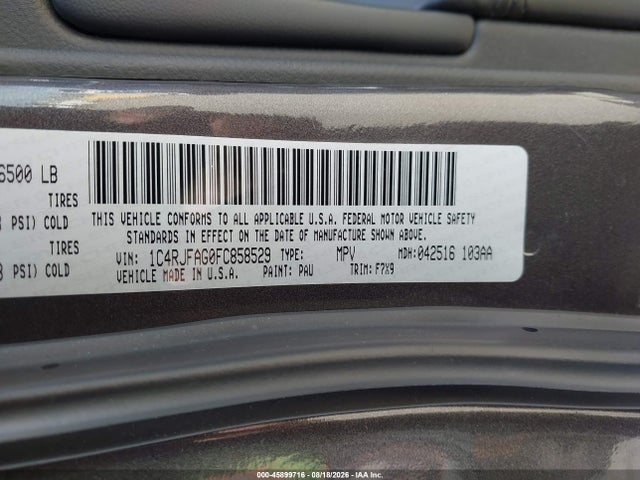 Jeep Grand Cherokee Laredo 2015 1C4RJFAG0FC858529 Image 9