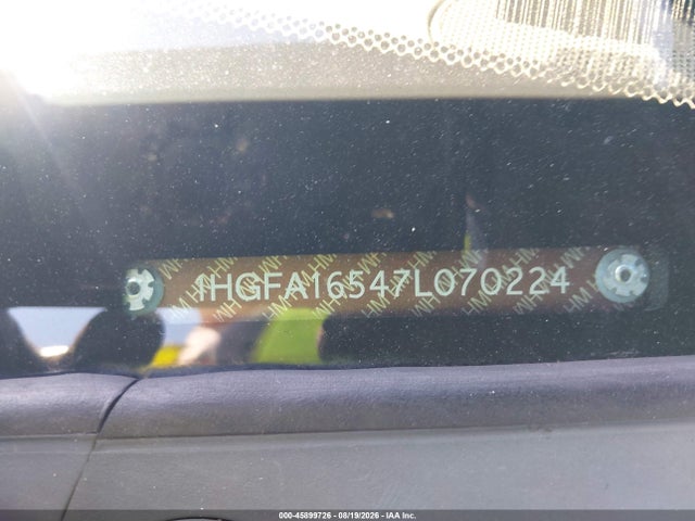 45899726 :رقم المزاد ، 1HGFA16547L070224 vin ، 2007 Honda Civic Lx مزاد بيع