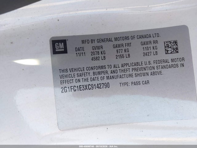 Продажа на аукционе авто 2012 Chevrolet Camaro 2lt, vin: 2G1FC1E3XC9142790, номер лота: 45899746