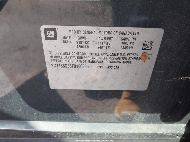 Chevrolet IMPALA 2LZ 2015 2G1165S36F9106905 Image 9