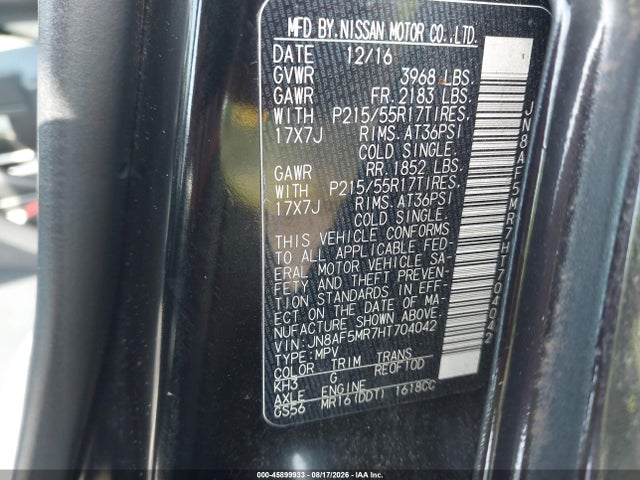 Продаж на аукціоні авто 2017 Nissan Juke Sv, vin: JN8AF5MR7HT704042, номер лоту: 45899933