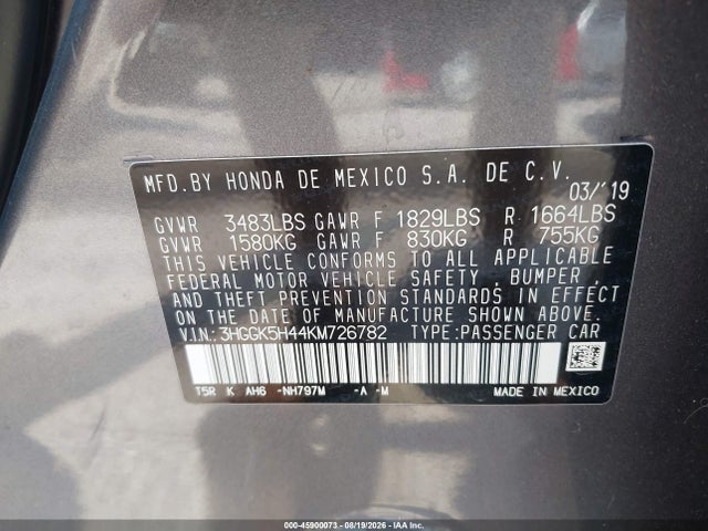 Honda FIT LX 2019 3HGGK5H44KM726782 Image 9