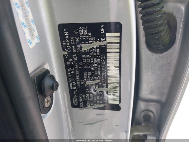 Продаж на аукціоні авто 2011 Hyundai Tucson Limited, vin: KM8JU3AC2BU194203, номер лоту: 45900105