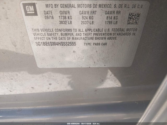 Chevrolet Cruze Lt Auto 2017 3G1BE6SM4HS532555 Image 9