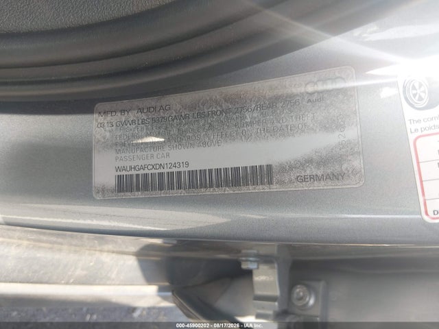 45900202 :رقم المزاد ، WAUHGAFCXDN124319 vin ، 2013 Audi A6 3.0t Premium مزاد بيع