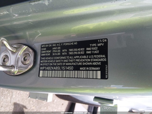 WP1AB2XA8SL151450 Porsche Macan Electric 4s