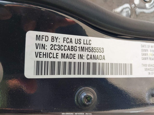 Aukcja sprzedaży 2021 Chrysler 300 300s, vin: 2C3CCABG1MH585553, numer aukcji: 45900262