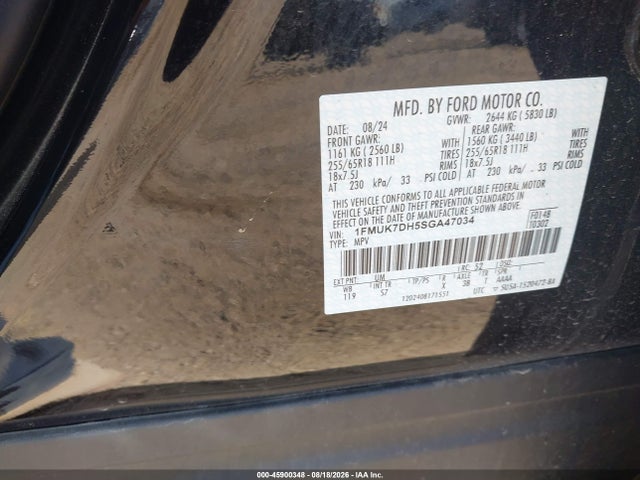 45900348 :رقم المزاد ، 1FMUK7DH5SGA47034 vin ، 2025 Ford Explorer Active مزاد بيع