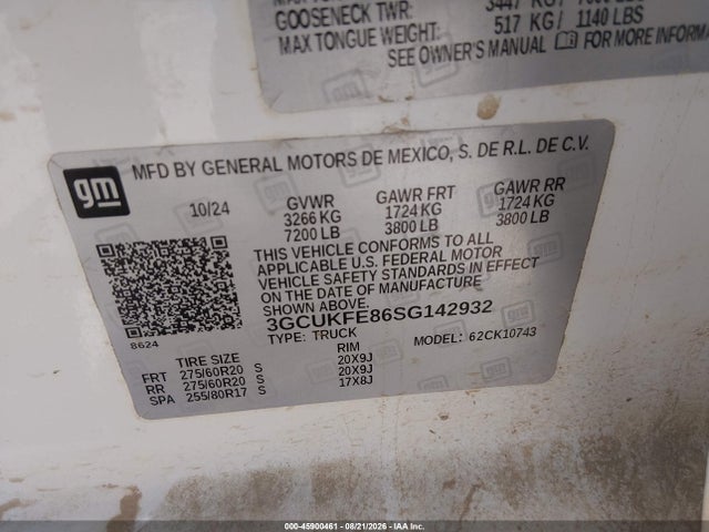 3GCUKFE86SG142932 Chevrolet Silverado 1500 4wd Standard Bed Lt Trail Boss