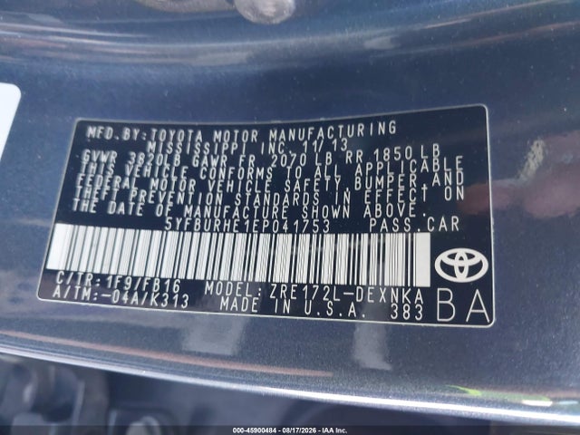Toyota Corolla Le Plus 2014 5YFBURHE1EP041753 Image 9