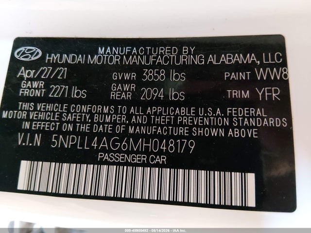 Hyundai ELANTRA SE 2021 5NPLL4AG6MH048179 Image 9