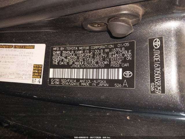 Продажа на аукционе авто 2005 Scion Tc, vin: JTKDE167050038759, номер лота: 45900510