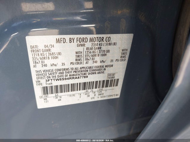 Ford Maverick Lariat 2024 3FTTW8S94RRA87789 Image 9