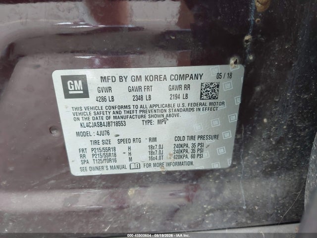 Buick Encore Preferred 2018 KL4CJASB4JB718553 Image 9