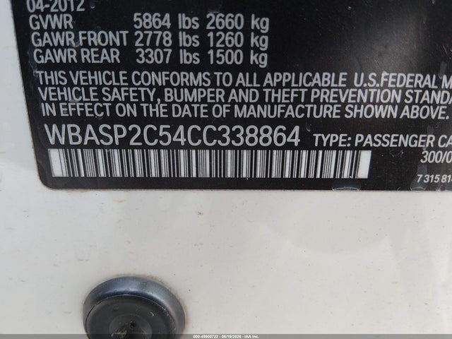 Aukcja sprzedaży 2012 Bmw 535i Gran Turismo Xdrive, vin: WBASP2C54CC338864, numer aukcji: 45900722