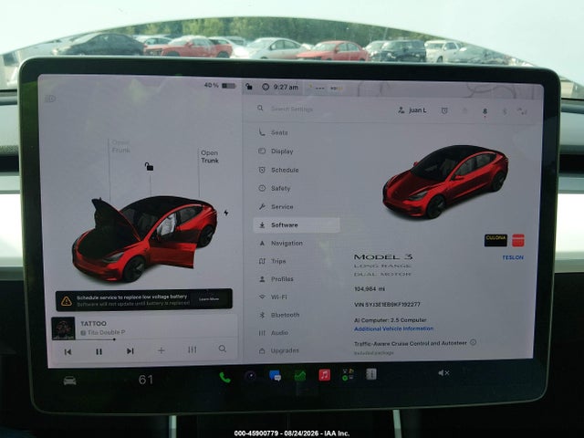 5YJ3E1EB9KF192277 Tesla Model 3 Long Range/performance