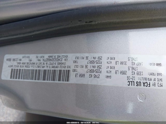 45900815 :رقم المزاد ، 2C4RDGCG2HR662774 vin ، 2017 Dodge Grand Caravan Sxt مزاد بيع
