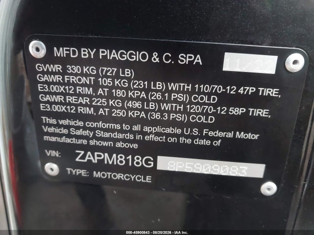Vespa Primavera/sprint 150 2023 ZAPM818G8P5909083 Image 10
