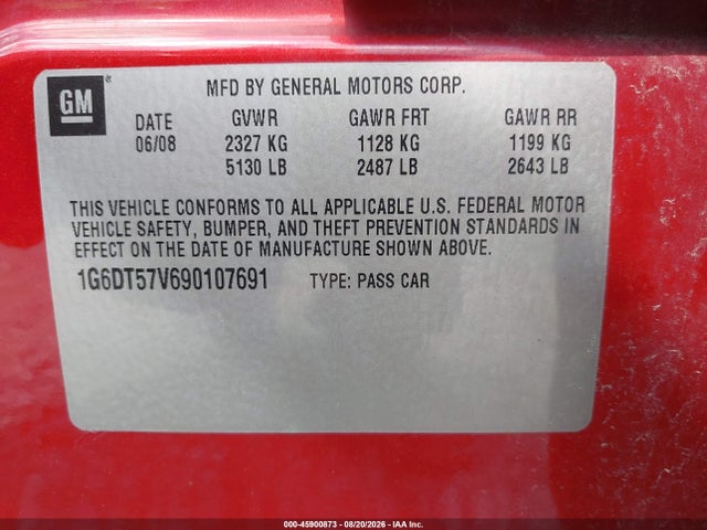 45900873 :رقم المزاد ، 1G6DT57V690107691 vin ، 2009 Cadillac Cts Awd W/1sb مزاد بيع