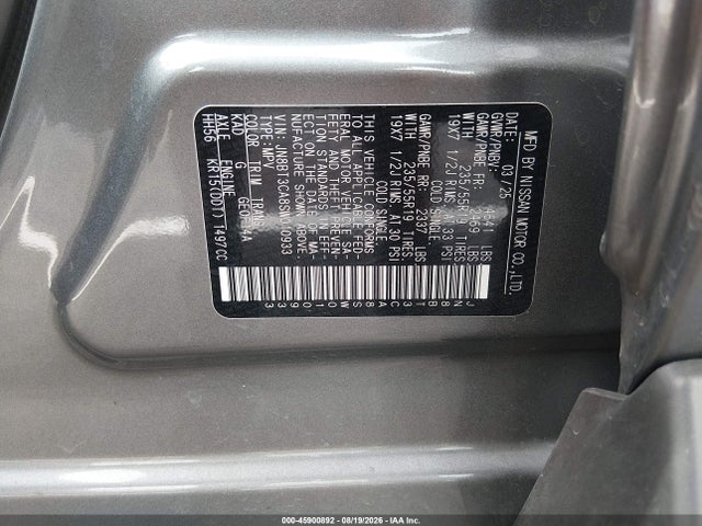 Продажа на аукционе авто 2025 Nissan Rogue Sl Fwd, vin: JN8BT3CA8SW010933, номер лота: 45900892