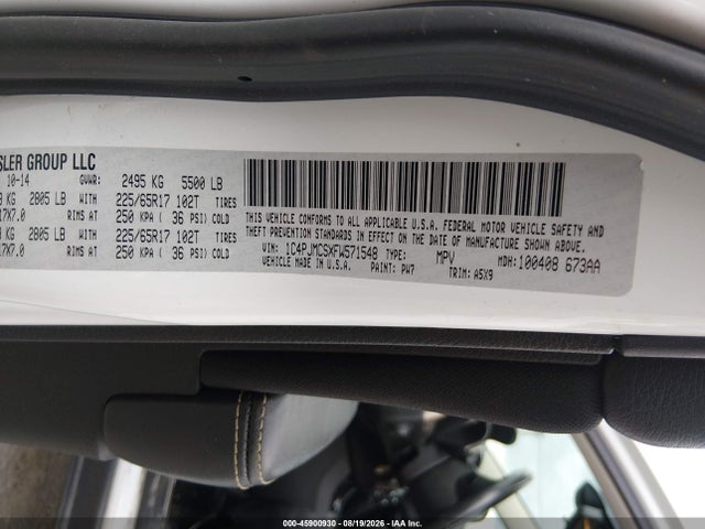 Aukcja sprzedaży 2015 Jeep Cherokee Latitude, vin: 1C4PJMCSXFW571548, numer aukcji: 45900930