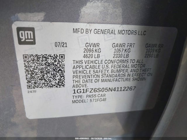 Продажа на аукционе авто 2022 Chevrolet Bolt Euv Fwd Premier, vin: 1G1FZ6S05N4112267, номер лота: 45900953