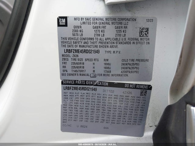 Продажа на аукционе авто 2024 Buick Envision Preferred Awd, vin: LRBFZME45RD021949, номер лота: 45900979