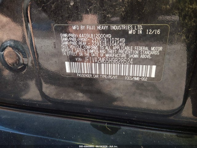 Aukcja sprzedaży 2017 Subaru Wrx Sti, vin: JF1VA2M65H9828524, numer aukcji: 45900993