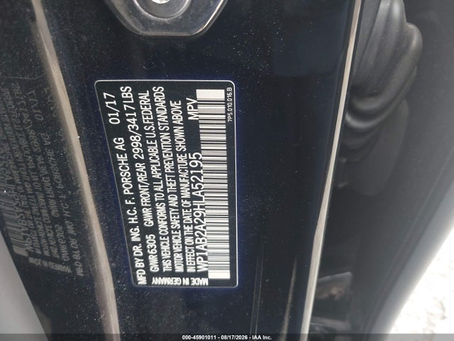 Продаж на аукціоні авто 2017 Porsche Cayenne S, vin: WP1AB2A29HLA52195, номер лоту: 45901011