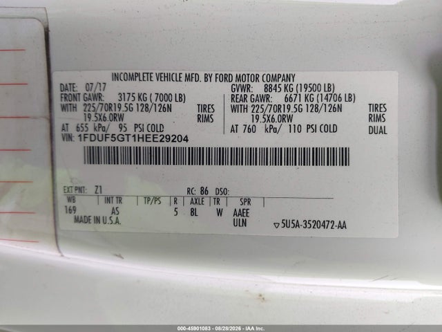 Ford F-550 Chassis Xl 2017 1FDUF5GT1HEE29204 Image 8