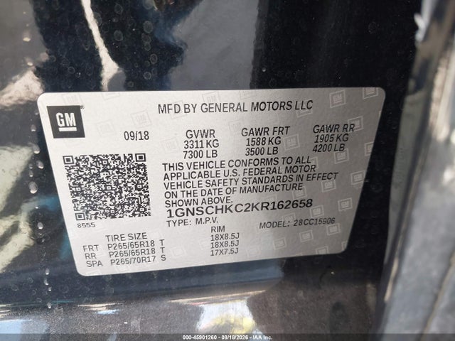 Chevrolet Suburban Lt 2019 1GNSCHKC2KR162658 Image 9