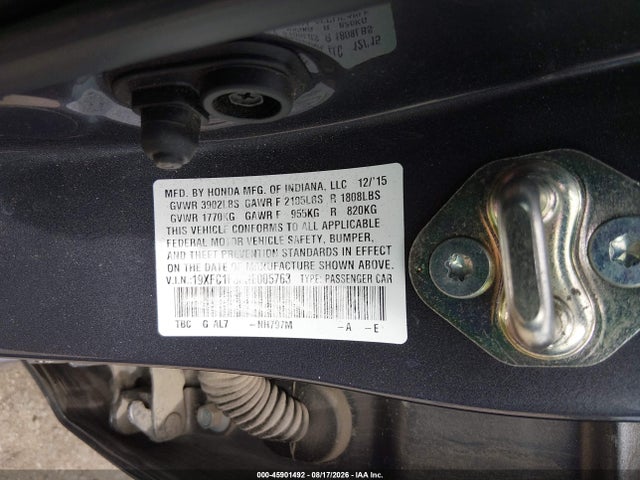 Honda Civic Ex-t 2016 19XFC1F36GE005763 Image 9
