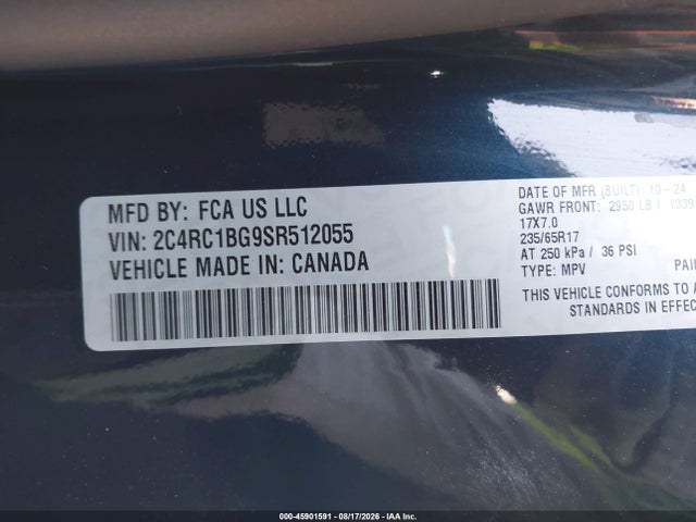 Chrysler Pacifica Select 2025 2C4RC1BG9SR512055 Image 9
