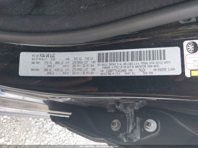 2020 Ram 1500 Big Horn  4x4 5'7 Box მანქანა იყიდება აუქციონზე, vin: 1C6SRFFT7LN310020, აუქციონის ნომერი: 45901602